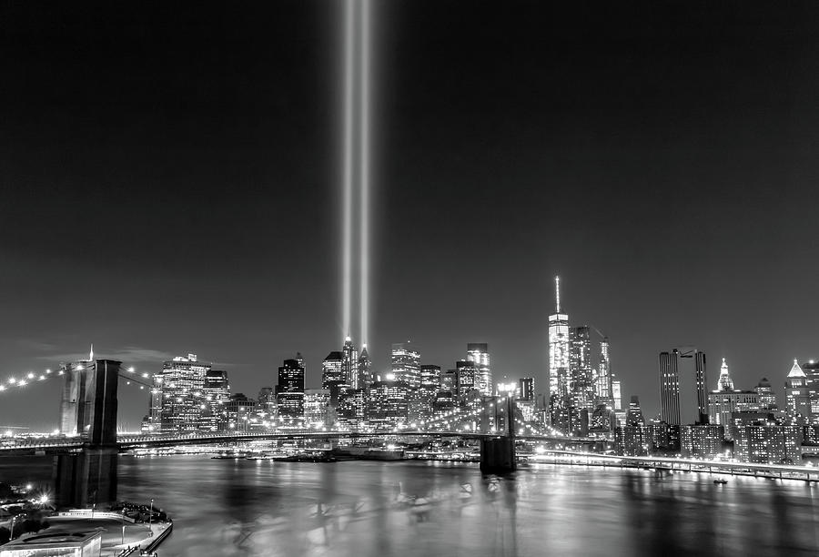 Black And White Photograph - Tribute in Lights by Elyssa Drivas