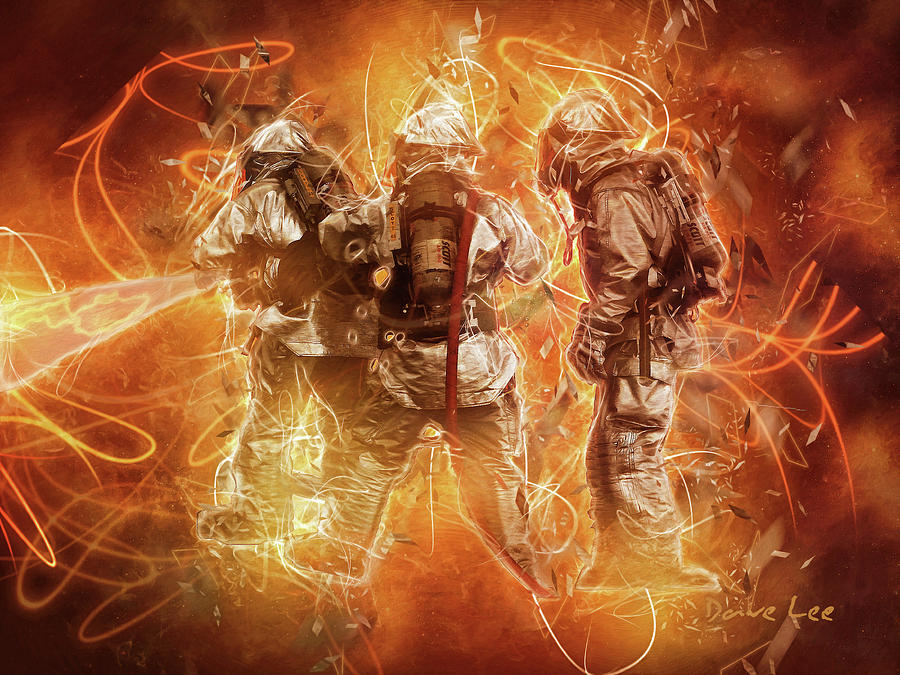 Tribute to Americas Firefighters 1 Digital Art by Dave Lee