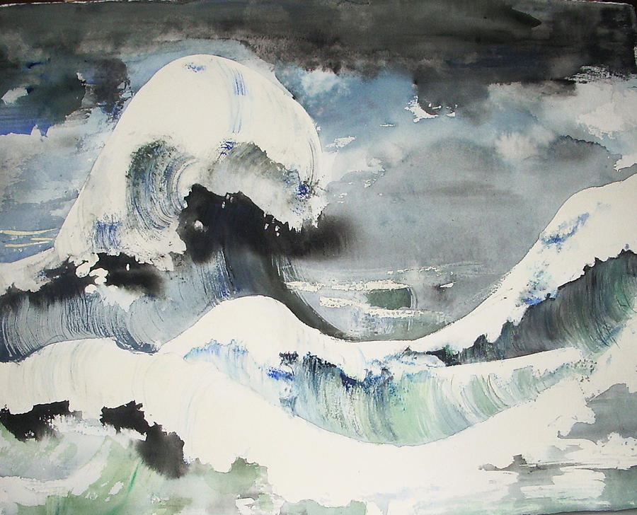 Greys Painting - Tribute to Hokusai by Georgia Annwell