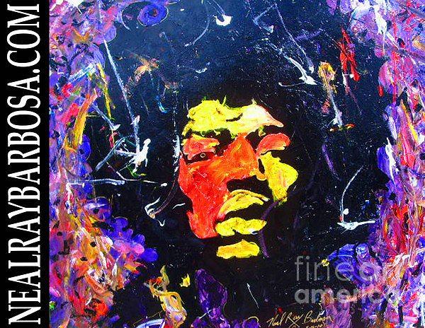 Tribute to jimi hendrix Painting by Neal Barbosa