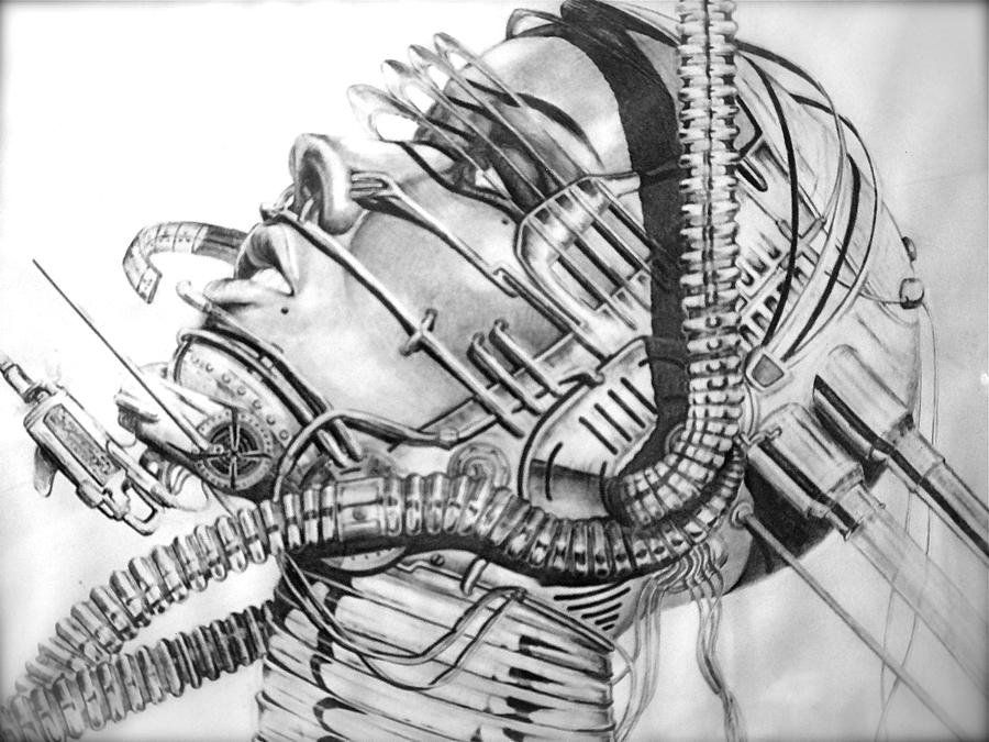 Terminator Drawing - Tribute to Sorayama by Greg Coffelt