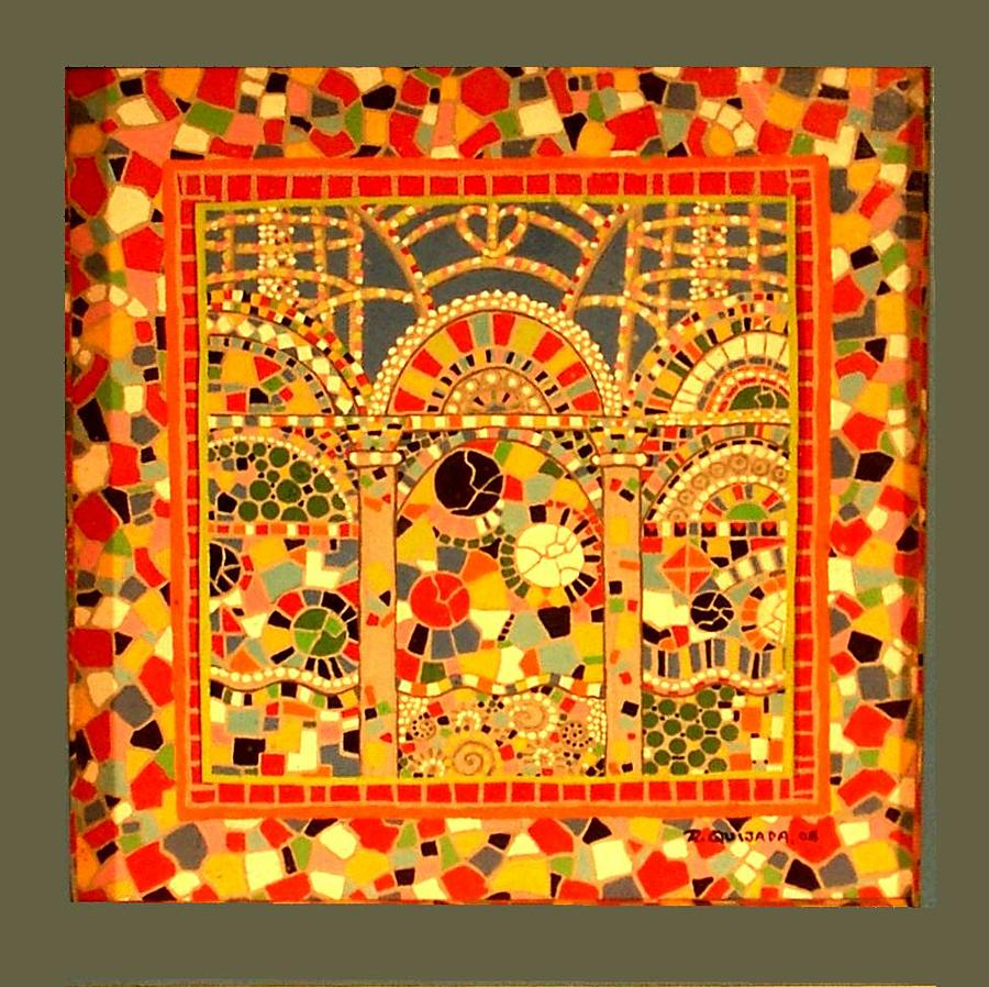 Icons Painting - Tribute to Watts Towers by Robert Quijada Icons Painting - Tribute to Watts Towers by Robert Quijada
