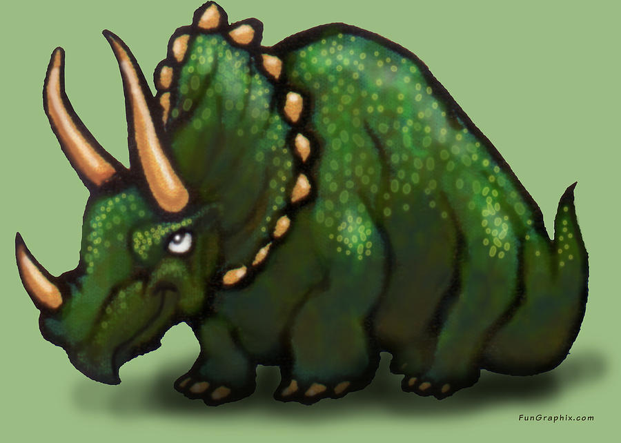 Triceratops Greeting Card by Kevin Middleton