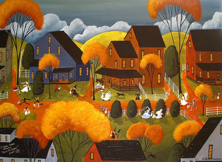 Trick Or Treat 2007 Painting by Debbie Criswell