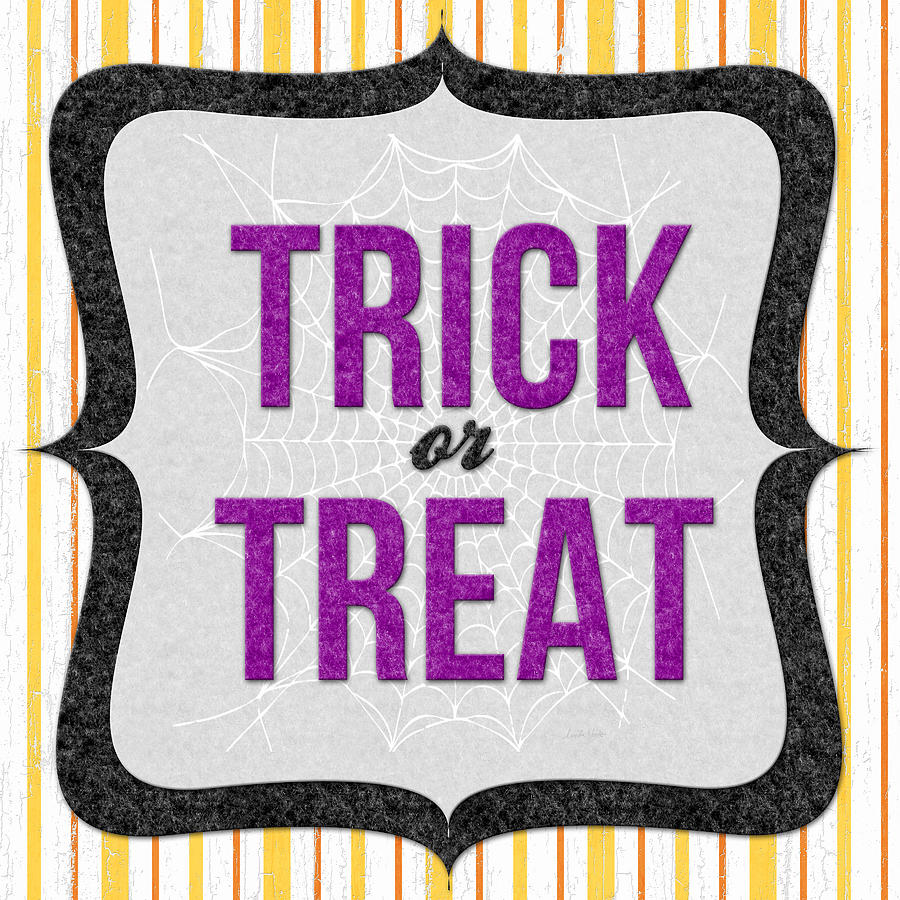 Halloween Mixed Media - Trick or Treat- Art by Linda Woods by Linda Woods