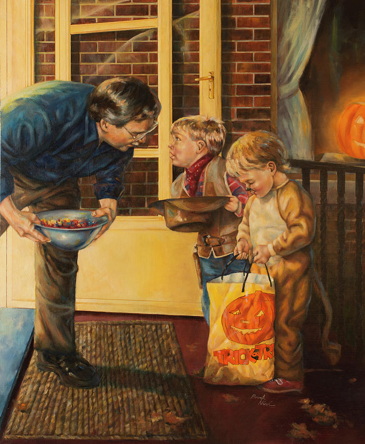 Trick Or Treat Painting by Brock Nicol - Fine Art America