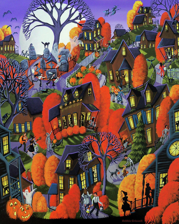 Trick Or Treat Halloween 2018 Painting by Debbie Criswell