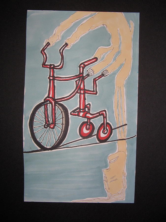 Surrealism Drawing - Tricycle by Kevin Corrigan
