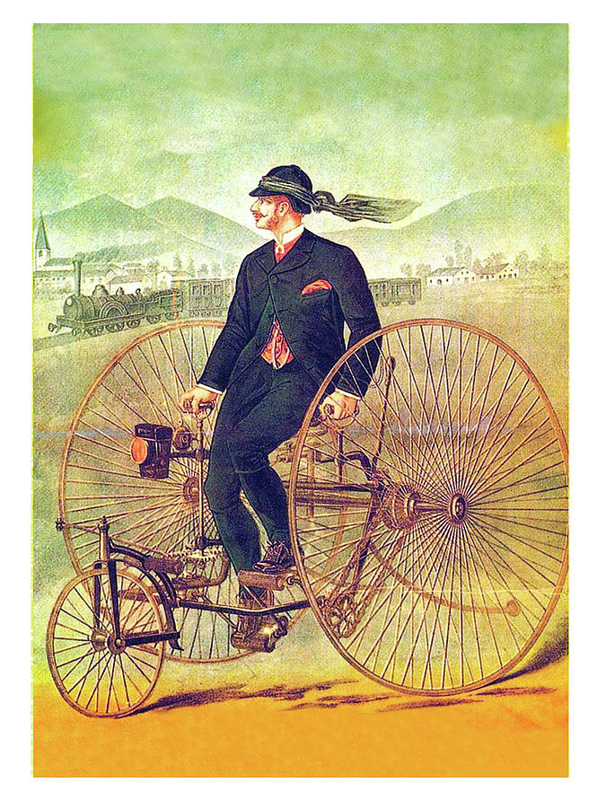 Tricycle travel Painting by Long Shot