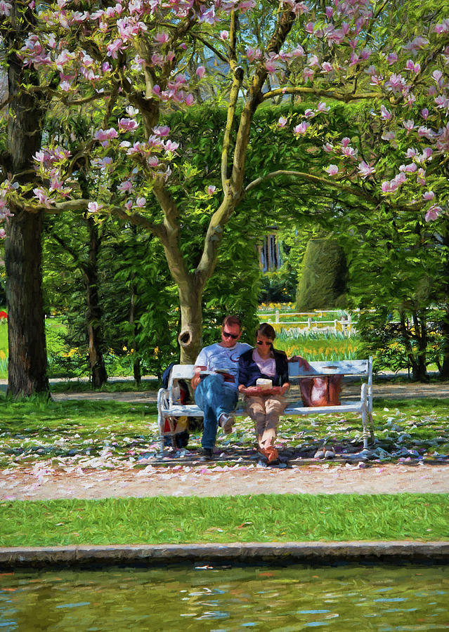 Trier, Germany, Palastgarten Park, Spring Love Photograph by Curt Rush