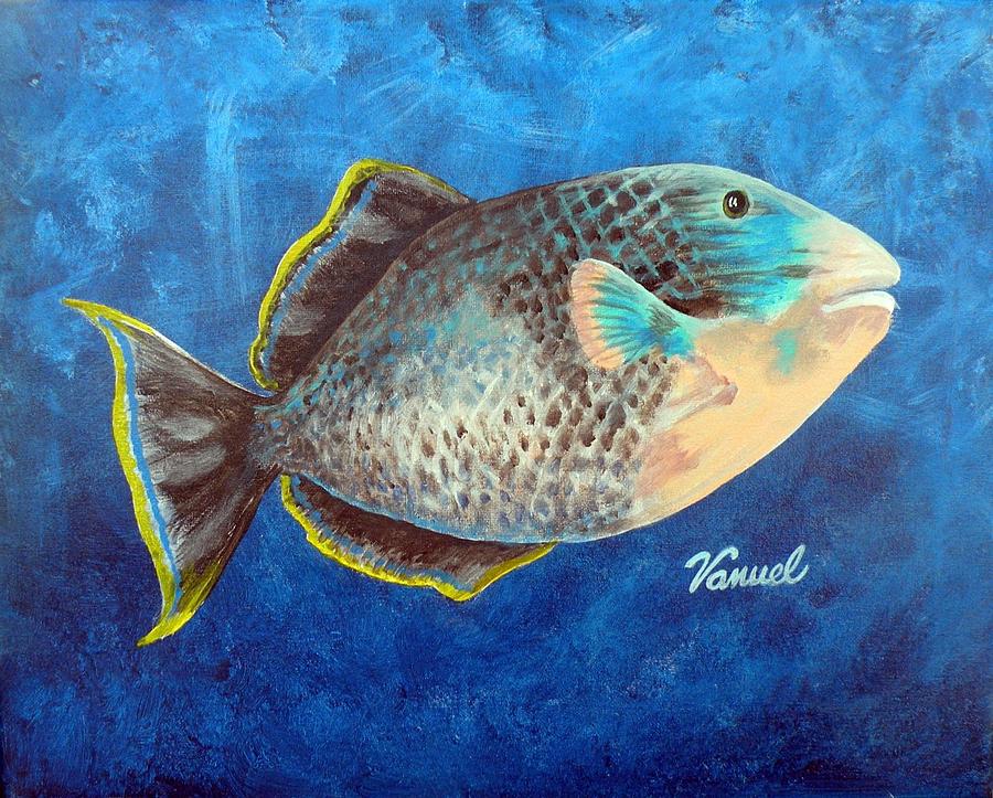 Trigger Fish Painting By Vanuel Robertson - Fine Art America