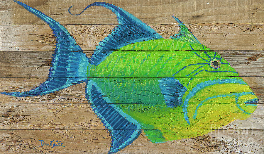 Triggerfish Painting by Danielle Perry