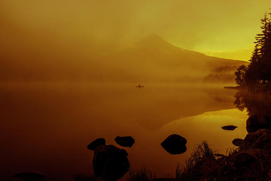 Trillium lake sunrise Photograph by Hans Franchesco - Fine Art America