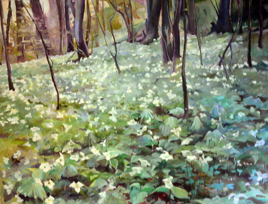 Landscape Painting - Trilliums by Stuart Roddy
