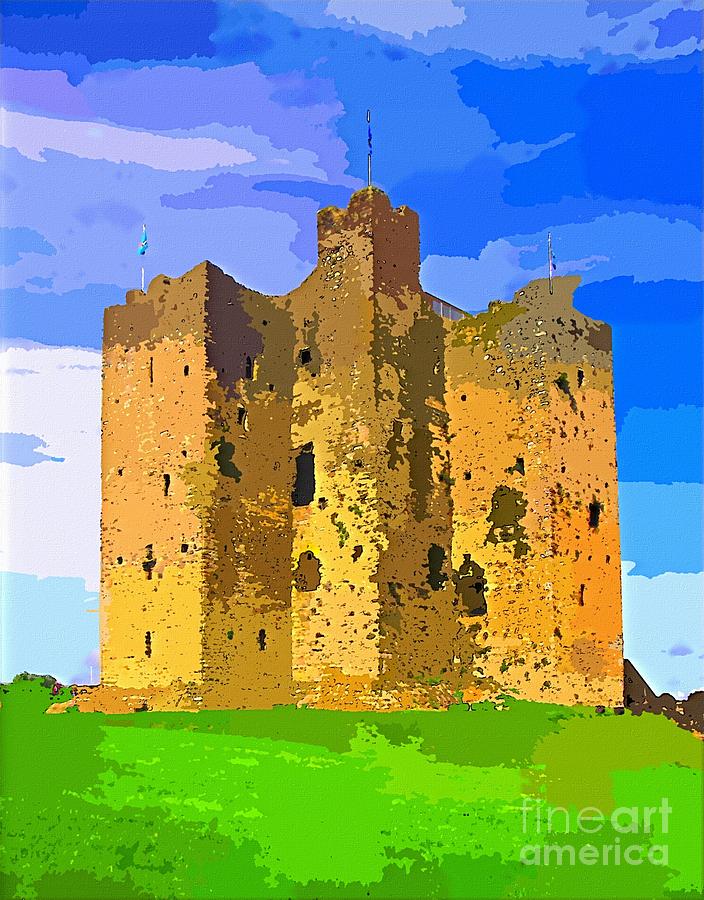 Painting of trim castle co meath ireland braveheart Painting by Mary Cahalan Lee - aka PIXI