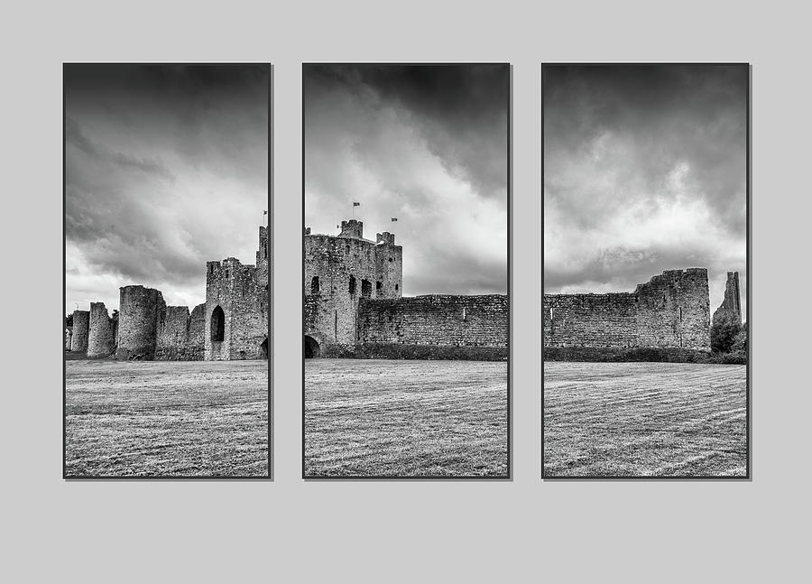 Castle Photograph - Trim Castle triptych  by Martina Fagan