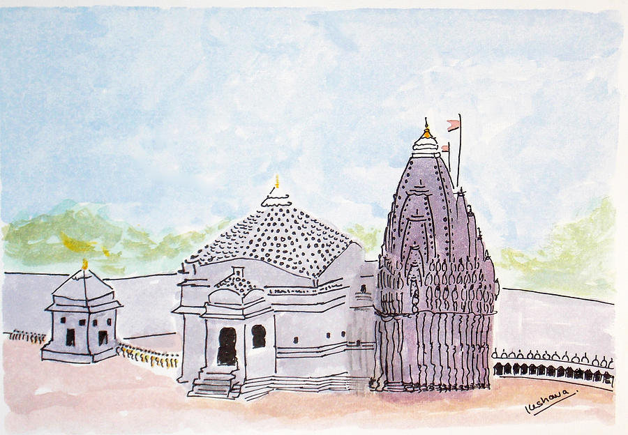 Trimbakeshwar Painting - Trimbakeshwar Jyotirlinga by Keshava Shukla