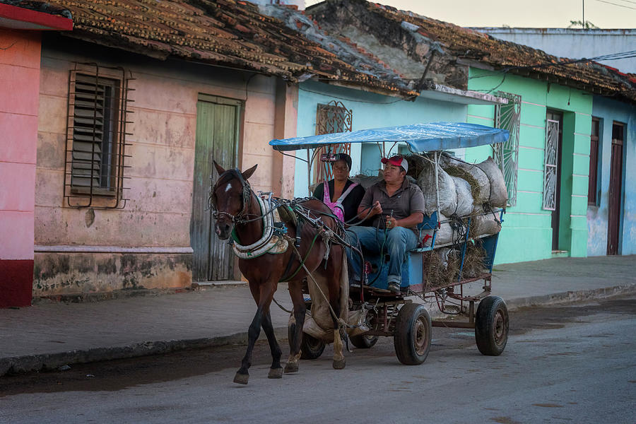 Horse Photograph - Trinidad Cuba Hay Cart by Joan Carroll