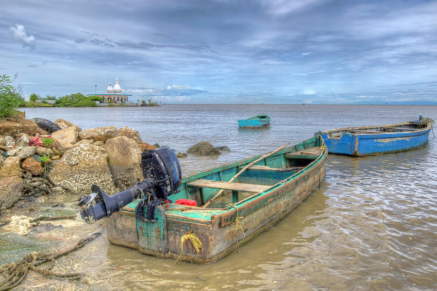 Flag Photograph - Trinidad Fishing Boats 2 by Nadia Sanowar