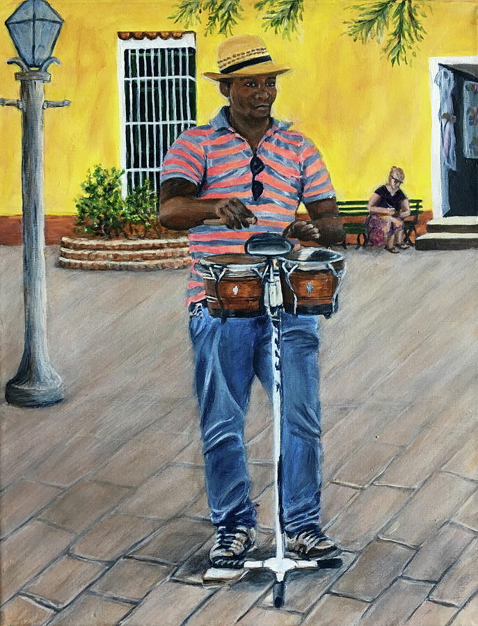 Trinidad Musician #1 Painting by Bonnie Peacher