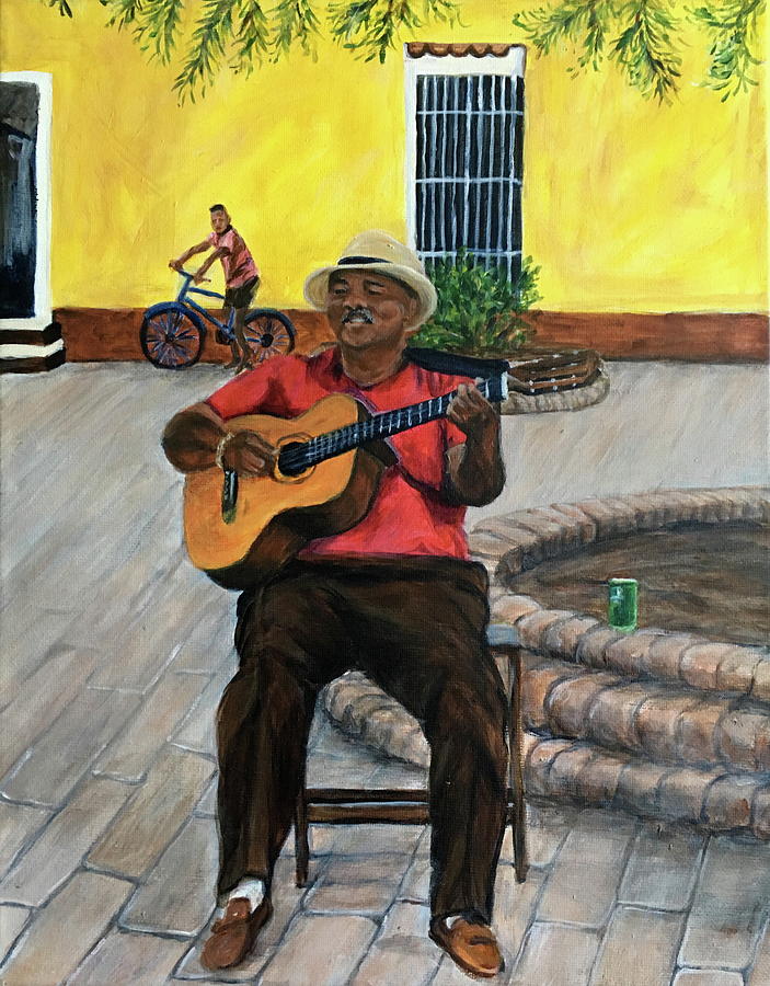 Trinidad Musician #2 Painting by Bonnie Peacher