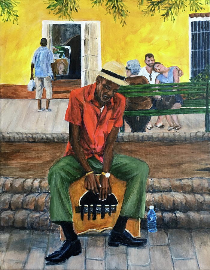 Trinidad Musician #3 Painting by Bonnie Peacher