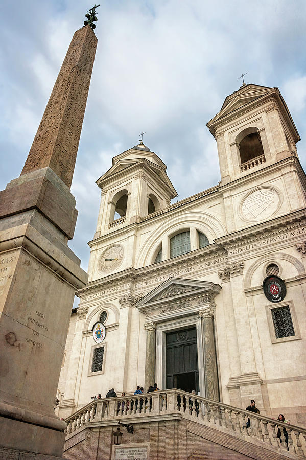 Architecture Photograph - Trinita dei Monti Church Rome Italy by Joan Carroll