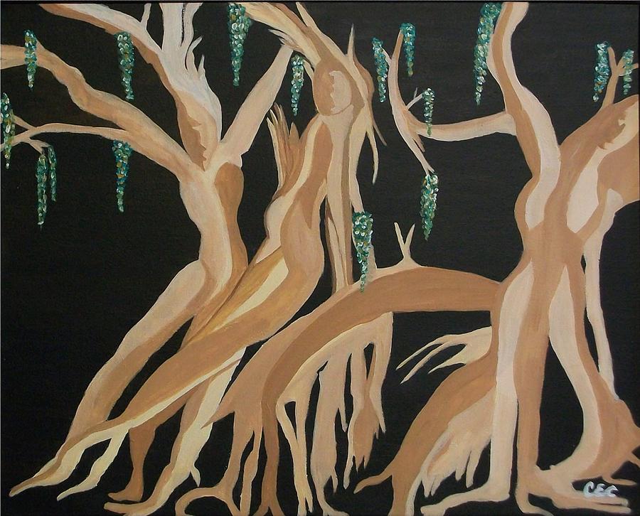 Trinity   The Banyan Tree Painting by Carolyn Cable