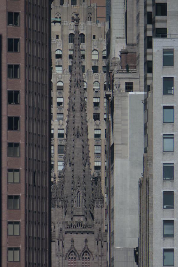 New York City Photograph - Trinity Church from a mile away in Brooklyn by Christopher J Kirby