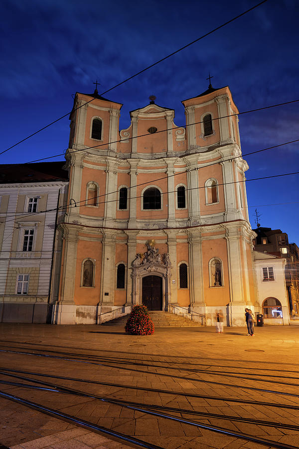 Trinity Church in Bratislava at Night Photograph by Artur Bogacki