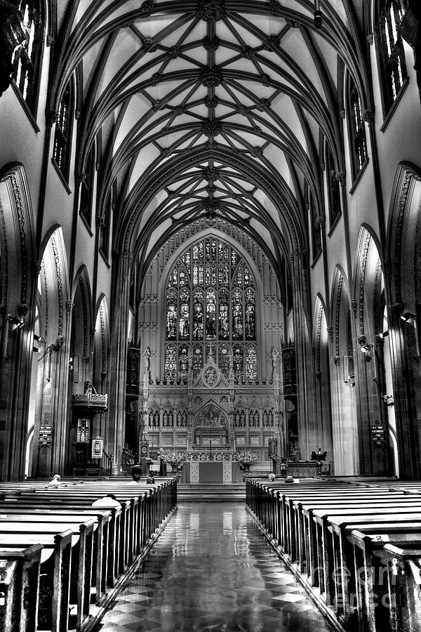 Trinity Church New York City Black and White Photograph by Karen Jorstad