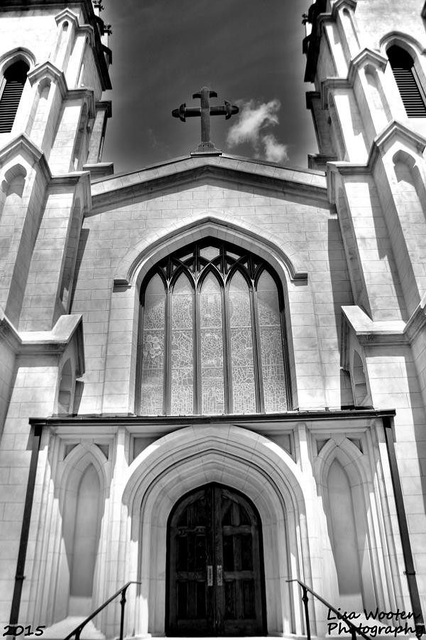 Trinity Episcopal Cathedral Black and White Photograph by Lisa Wooten