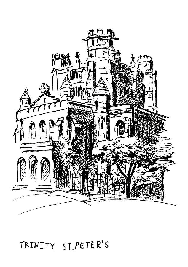 Trinity Episcopal Church Drawing by Masha Batkova