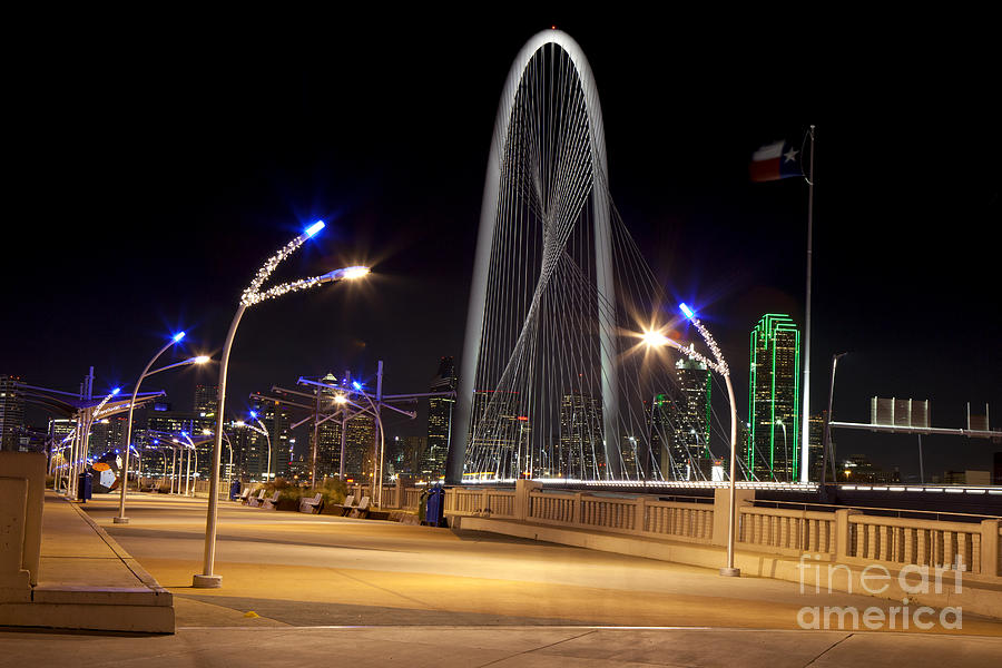 Trinity sky bridge in downtown Dallas, Texas Photograph by Anthony Totah
