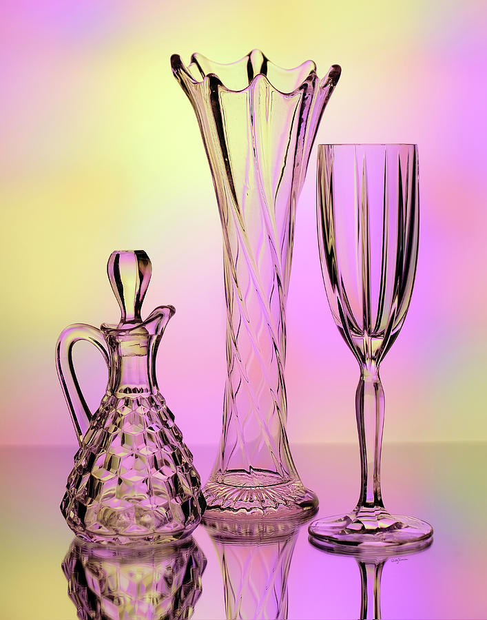 Still Life Photograph - Trio of Cut Glass by Betty Denise