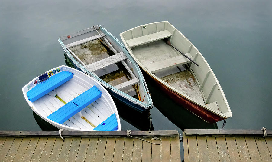 Boat Photograph - Trio of Dinghys by Betty Denise