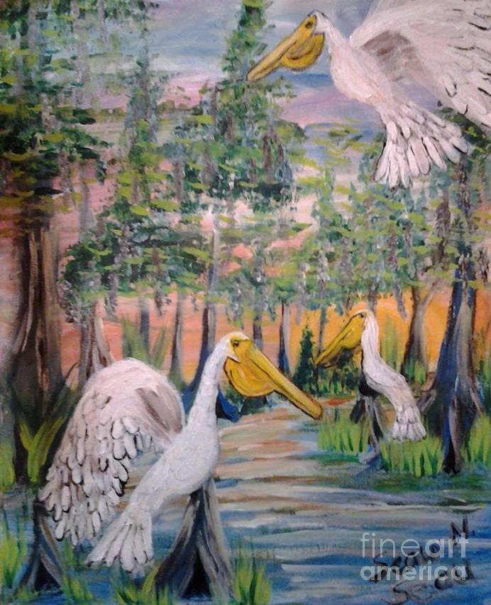 Trio of Pelicans Painting by Seaux-N-Seau Soileau