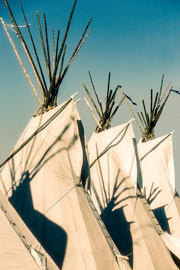 Tipi Photograph - Trio of Tipis by Todd Klassy