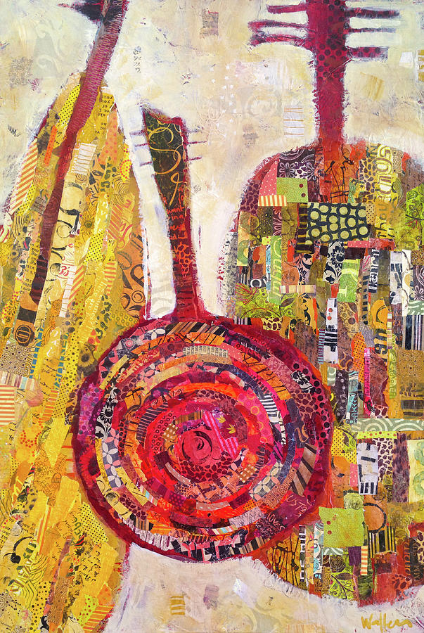 Guitars Painting - Trio by Shelli Walters Guitars Painting - Trio by Shelli Walters
