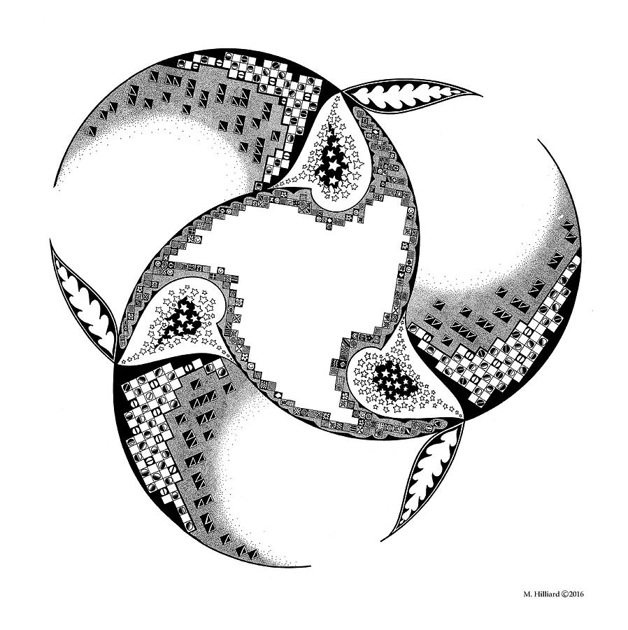 Triple, Black and White Drawing by Marilyn Borne