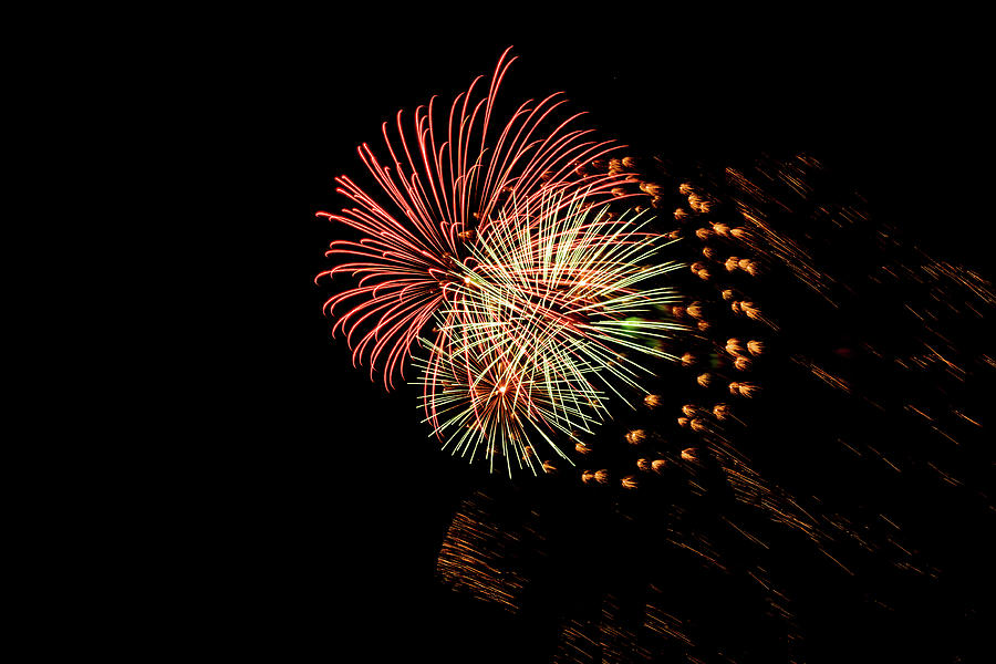 Triple Fireworks Blast Photograph by Debra Martz