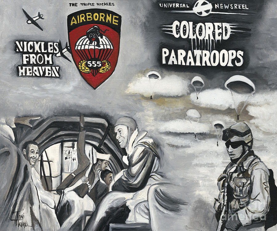 Paratrooper Painting - Triple Nickles by Toni Thorne
