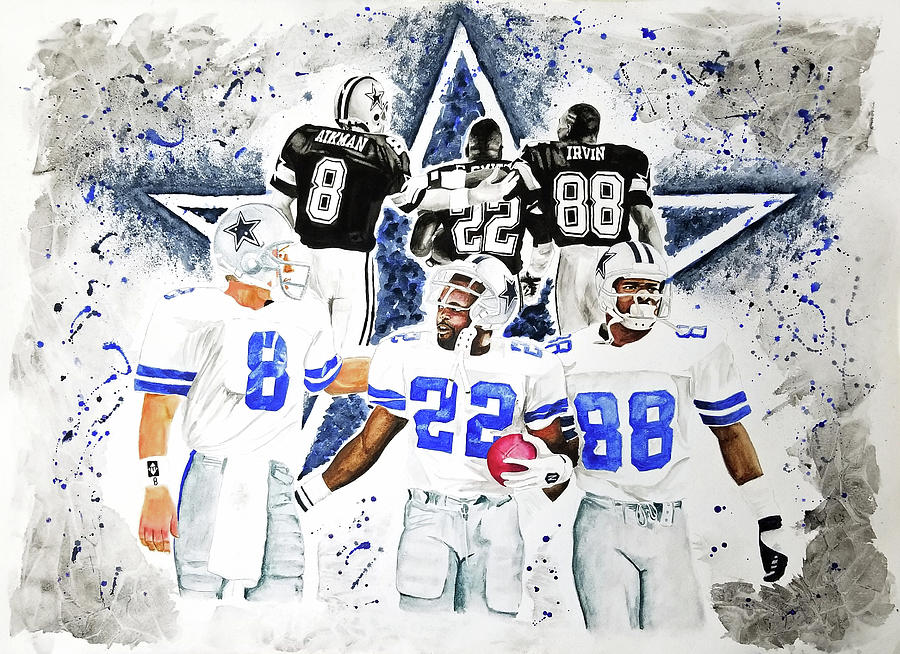 Aikman Smith Irvin Canvas Print Dallas Cowboys Triplets 