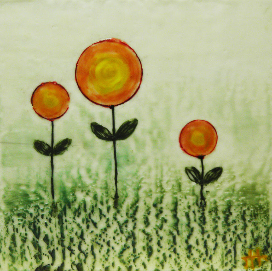 Flower Painting - Triplets by Terry Honstead