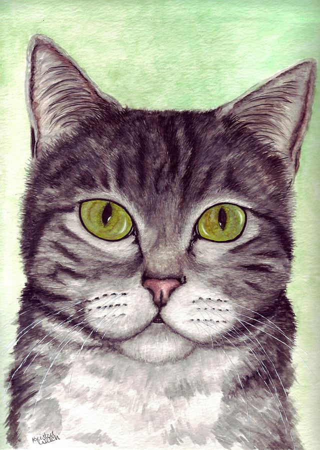 Cat Painting - Tripper by Kristen Wesch