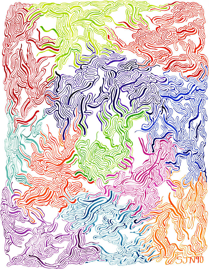 Tripping Drawing by Steven Natanson