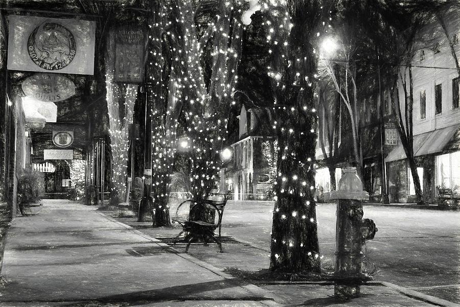 Tripping The Light In Downtown Brevard North Carolina In Charcoal  Photograph by Carol Montoya