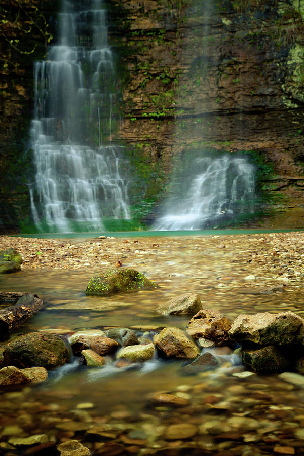 Tripple Waterfalls in Arkansas  Photograph by Iris Greenwell