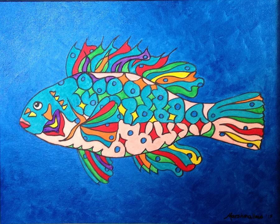 Trippy Tautog Painting by Marshmallow - Fine Art America