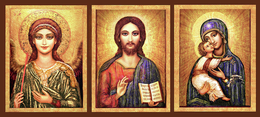 Triptych Icons Mixed Media